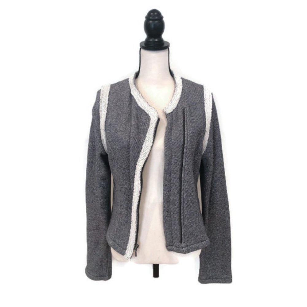 NWOT GAP Knit Moto Jacket Navy Asymmetrical